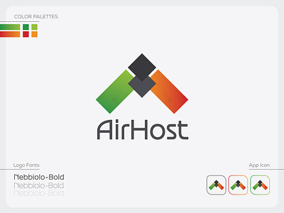 Airhost | Branding & Identity brand icon branding icon logotype modern logo