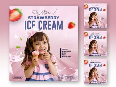 Ice Cream Social Media Banner Templates | Web Banner