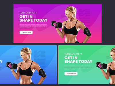 Banner Design banner banners branding fitness fitness banner gym gym banner homepage instagram instagram post landingpage media banner post design poster shopify shopify banner social social media banner ui web banner