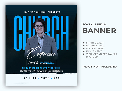 CHURCH Social Media Banner Template banner design flyer design instagram banner social media banner social media post web banner