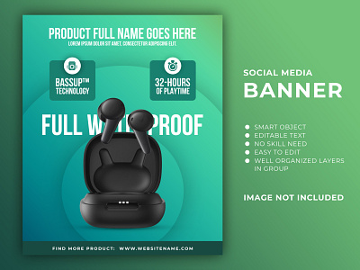 Earphone Social Media Banner Template