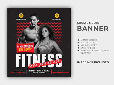 Instagram & Facebook Fitness GYM Banners banner banner design banners branding design fitness banner fitness gym banner graphic design illustration instagram banner instagram storeis social social media banner social media cover storeis design web banner