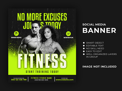 Gym Fitness Social Media Banner ads ads banner banner instagram instagram banner media social social media web banner