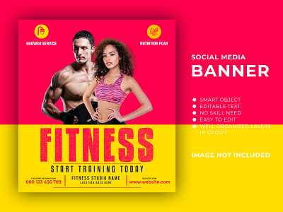 Social Media Banner Design | Gym Instagram banner banner fitness fitness banner gym gym banner instagram banner media social web banner