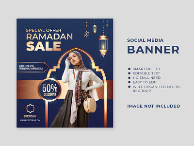 Ramadan Hijab sale banner for fashion sale social media templat ads ads banner banner banner design hijab banner holy instagram instagram banner media ramadan ramadan banner ramadan hijab banner social social media banner web banner