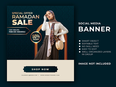 Ramadan Social Media Banner Design ads ads banner banner banners hijab hijab banner instagram instagram banner ramadan ramadan banner ramadan hijab banner sale banner social media banner web banner