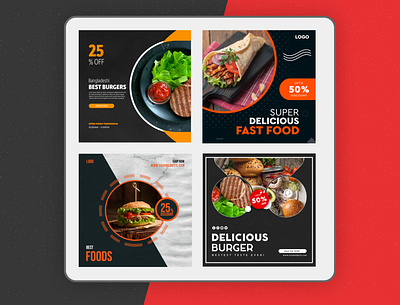 FOOD BANNER DESIGN banner branding design flyer food food and drink food menu menu design responsive social social media banner typography ui