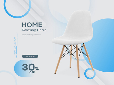 Home Relaxing Chair Banner app banners branding design illustration responsive social social media banner typography ui