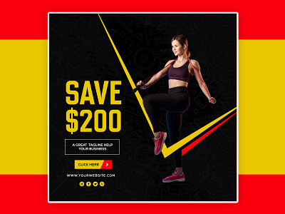 GYM BANNNER banner banner design online banner for youtube banner health banner size youtube banner ung banner web banner youtube size banners branding design illustration logo responsive social social media banner typography