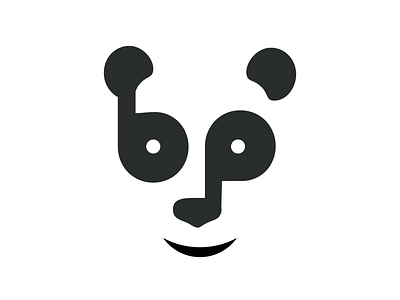 PANDA INITIAL BP 2 Converted animal black bp initial brand design icon illustration logo modern modern logo panda unique vector