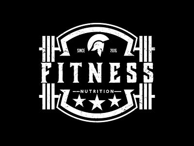 LOGO FITNESS NUTRITION Converted design fitness illustration logo nutrition retro sport vector vitange