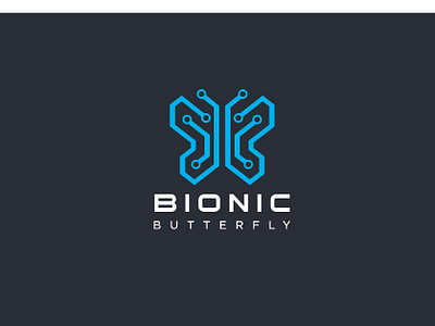 bionic buterfly design icon logo modern art vector