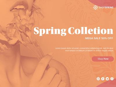 Spring collection banner template Free Psd discount offer store promo springtime seasonal bargain woman shopping spring promotion