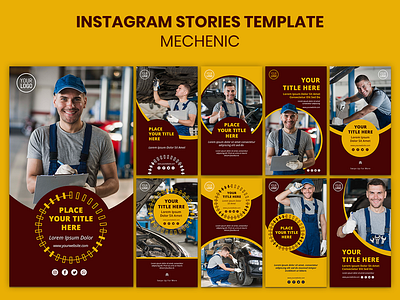 Mechanic business instagram stories template Free Psd webtemplatesweb templatesapp