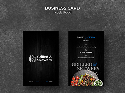 Grilled Skewers Restaurant Business Card Template