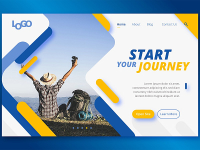 Travel landing page with photo landing