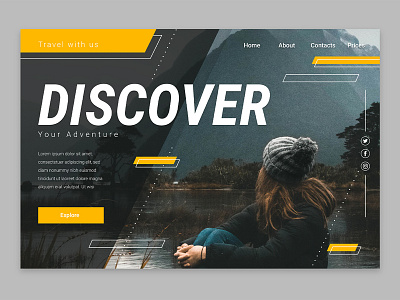 Treavel landing page with photo template