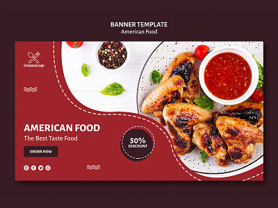 Banner Template American Food template