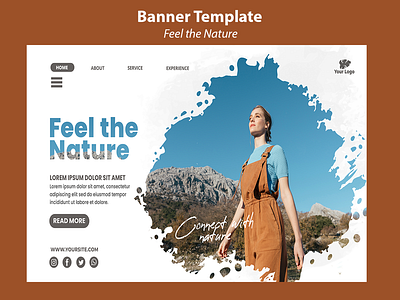 Feel the nature banner template Free