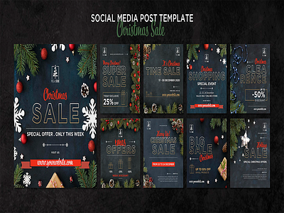 Christmas sale concept template Free Psd concept facebook instagram sale social media template