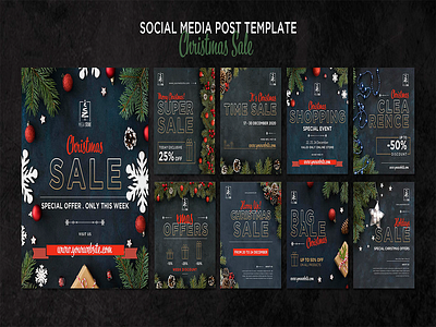 Christmas sale concept template Free Psd