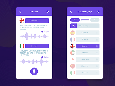 Voice Translate App Design app redesign ios app redesign voice