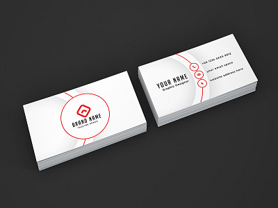 Red Stripe Modern Business Card Vector Design