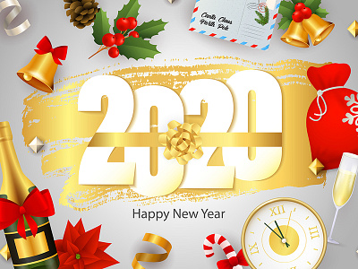 new year image of 2020 illustator new year