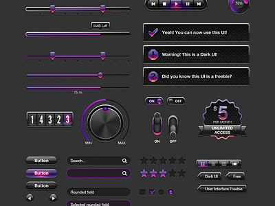 dark ui kit for new designers ui kit webkituiphotoshop kit