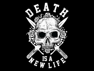 Death Is A New Life branding clothing brand design for sale icon illustration logo skull art typography vector