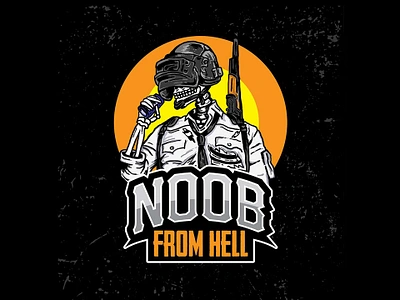 Noob From Hell battlegrounds branding clothing brand design esports esports logo for sale gaming logo gaming mascot logo hand lettering icon illustration logo pubg skull skull art typography vector