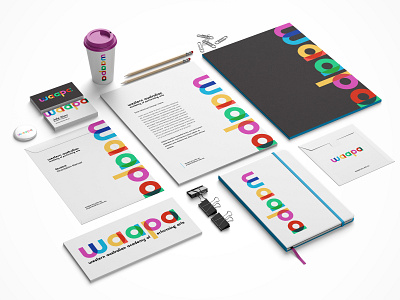 WAAPA Rebrand & Identity branding and identity colourful logo graphic design logo stationary design typography