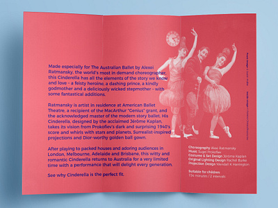 The Australian Ballet Cinderella DL Brochure brochure design brochure layout dl flyer duotone graphic design minimal pantone typography
