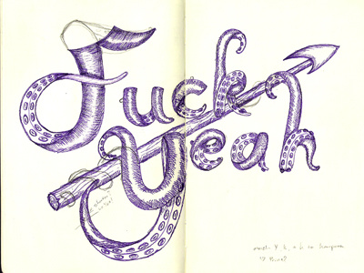 Fuck Yeah illustration lettering typography