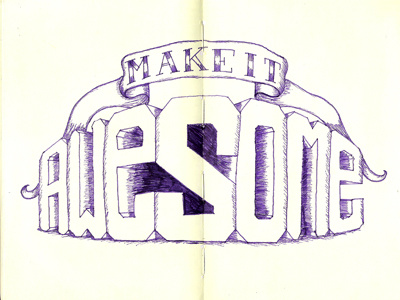 Make It Awesome illustration lettering typography