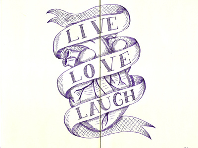 Live Love Laugh illustration lettering moleskine typography