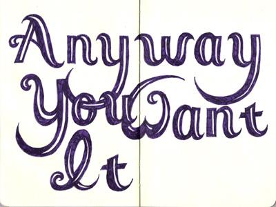 Anyway You Want It illustration lettering moleskine typography