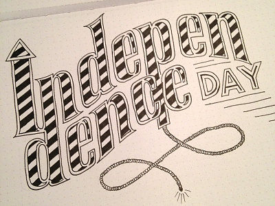 Independence Day illustration lettering sketchbook typography