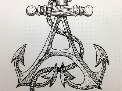 A is for Anchor illustration lettering sketchbook typography
