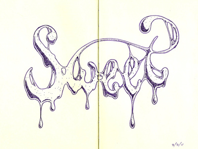 Sweet illustration lettering moleskine typography