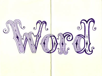 Word illustration lettering moleskine typography