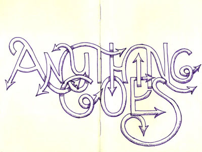 Anything Goes illustration lettering moleskine typography