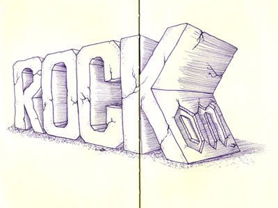 Rock On illustration lettering moleskine typography