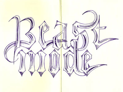 Beastmode illustration lettering moleskine typography