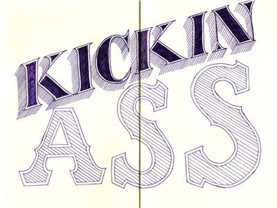 Kickin' Ass illustration lettering moleskine typography