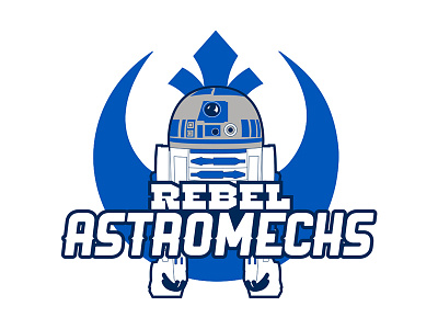 Rebel Astromechs illustration logo star wars