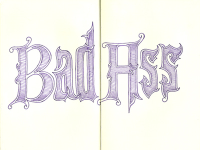 Bad Ass illustration lettering moleskine typography
