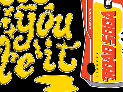 Road Soda beer illustration lettering society6 typography
