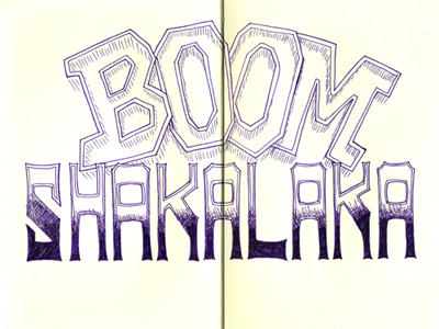 Boom Shaka Laka illustration lettering moleskine typography