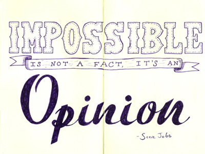 Impossible illustration lettering moleskine steve jobs typography